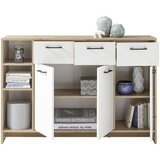 MID.YOU komoda, bela, barve hrasta | Shoptok.si