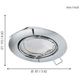 Eglo LED vgradna svetilka Peneto (3 x 5 W, premer: 8,7 cm, 5 W, 1.200 lm, topla bela svetloba) | Shoptok.si