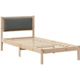  Krevetna konstrukcija s uzglavljem Tamno siva 100 x 200 cm | shoptok.hr
