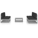 The Living Store Vrtna sedežna garnitura 6-delna z blazinami trdna borovina - Vrtna Sedežna Garnitura, (21467954) | Shoptok.si