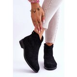 Kesi Women's Suede Boots with flat heels black Liana Cene