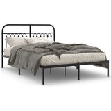 Maison Chic Kovinski Posteljni okvir - Dvoposteljna postelja - Zakonska postelja z vzglavjem črn 135x190 cm, (21692992) Cene