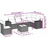 vidaXL 7-dijelni set vrtnih sofa od poliratana s jastucima crni | shoptok.hr