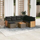  8-dijelni set vrtnih sofa od poliratana s jastucima sivi | shoptok.hr