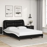 Okvir kreveta s LED-om bez madraca Hvar crno-bijeli 140 x 190 cm | shoptok.hr