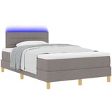 vidaXL Krevet s oprugama s madracem i LED Taupe 120x190 cm Tkanina | shoptok.hr
