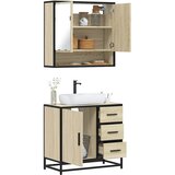 Maison Chic Kopalniška garnitura - Kopalniški sestavi 2-delna sonoma hrast inženirski les, (21788432) | Shoptok.si