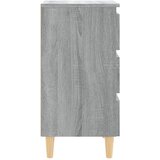 Noćni ormarić s drvenim nogama boja sivog hrasta 40x35x69 cm | shoptok.hr