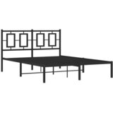  Metalni okvir za krevet s uzglavljem crni 140x200 cm | shoptok.hr