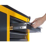 eurokraft pro Delavniški voziček JUMBO, z navpičnim izvlekom in 6 predali, VxŠxG 935 x 900 x 460 mm, melonino rumena | Shoptok.si