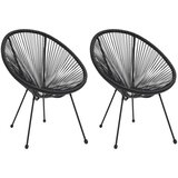 Maison Chic Vrtni Stoli - Stol za vrt okrogel 2 kosa PVC ratan črne barve JS660, (21878042) | Shoptok.si