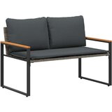  Klupa s jastukom Siva i tamno siva 115 x 65 x 72 cm Ratan | shoptok.hr