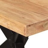  Blagovaonski stol crni 180x90x77 cm od masivnog bagremovog drva | Eponuda.ba