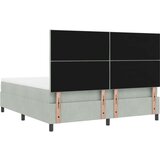 vidaXL Box Spring Postelja z Blazino Svetlo Siva Super Kralj Žamet, (22051156) | Shoptok.si