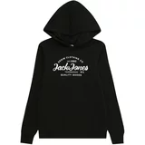 Jack & Jones Sweater majica 'FOREST' crna / bijela