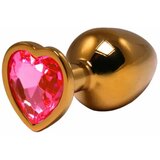  srednji zlatni analni dildo srce sa rozim dijamantom Cene'.'