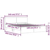  Okvir za krevet s uzglavljem bijeli 140 x 200 cm | shoptok.hr