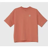 Adidas Otroška bombažna kratka majica oranžna barva