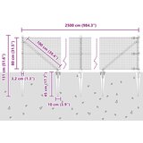 vidaXL Varjena žična ograja s 13 klinastimi palicami Zelena 0.8x25 m Jeklena | Shoptok.si