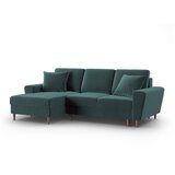 Cosmopolitan Design Petrolej zelena bar&amp;scaron;unasti sklopiva/s prostorom za odlaganje kutna garnitura (s lijevim kutom/s ležaljkom) Kyoto &amp;ndash; Slike