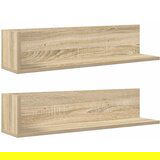 vidaXL Stenske police 2 kosa sonoma hrast 75x16,5x16,5 cm inž. les | Shoptok.si