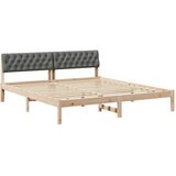  Okvir kreveta smeđe i tamnosivo 180 x 200 cm Masivna borovina | shoptok.hr