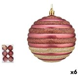  Set božićnih kuglica krugovi Roza Plastika 10 x 11 x 10 cm (6 kom.) | shoptok.hr