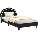  Otroški posteljni okvir z vznožjem Črna 90 x 190 cm Žamet, (5000104653) | Shoptok.si