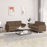  2-dijelni set sofa s jastucima smeđi od tkanine | shoptok.hr