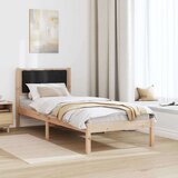  Posteljni okvir z oblazinjenim vzglavjem Črna 75 x 190 cm, (5000084606) | Shoptok.si