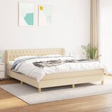 The Living Store Box spring postelja z vzmetnico krem 180x200 cm blago - Box Spring Postelja, (21513538) Cene