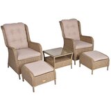 Garden Pleasure Vrtna garnitura za 2 osobe od svijetlosmeđeg umjetnog ratana Valencia - | shoptok.hr