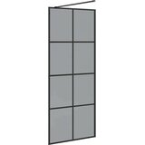  Zid za walk-in tuš Crna 80 x 195 cm Staklo otporno na udarce | shoptok.hr