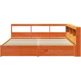 Krevet s policama s uzglavljem 2 pcs Vosak smeđa 200 x 200 cm | shoptok.hr