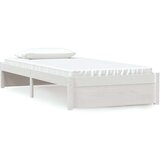  Posteljni okvir bel iz trdnega lesa 90x200 cm, (20684782) | Shoptok.si