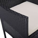 vidaXL Vrtna jedilna garnitura 5-delna črn poli ratan in akacijev les | Shoptok.si
