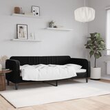 vidaXL Raztegljiva postelja črna 80x200 cm žamet Cene