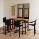 The Living Store Vrtna barska garnitura 7-delna črna - Vrtna Barska Garnitura, (21479884) | Shoptok.si