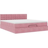  Otomanski krevet s madracem&LED ružičasti 180x200 cm baršunasti | shoptok.hr