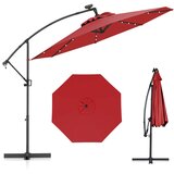 Costway Vrtna senčnik z LED lučmi, vrtljiv 360°, rdeč, 300 cm, (5000007056) Cene