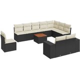  11-dijelni set vrtnih sofa od poliratana s jastucima crni | shoptok.hr