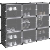 vidaXL Organizator za shranjevanje kock z 9 kockami in vrati Black PP | Shoptok.si