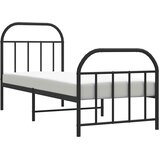  Metalni okvir kreveta uzglavlje i podnožje crni 75x190 cm | Eponuda.ba