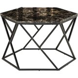 HOMCOM Moderna kavna mizica z vrhnjo stranico iz umetnega marmorja ter okvirjem iz MDF in jekla, 81 × 70 × 51,2 cm, črna, (20745582) Cene