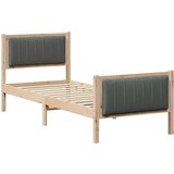  Okvir kreveta smeđe i tamnosivo 75 x 190 cm Masivna borovina | shoptok.hr