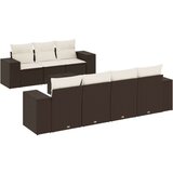  8-dijelni set vrtnih sofa s jastucima smeđi od poliratana | shoptok.hr