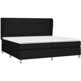  S oprugama i madracem crni 200x200 cm od tkanine | shoptok.hr
