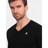 Ombre Set of men's SLIM FIT longsleeves with V neckline and logo 2-pack | Shoptok.si