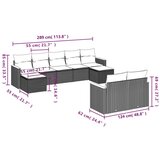 vidaXL 9-dijelni set vrtnih sofa s jastucima bež od poliratana | shoptok.hr