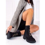 SHELOVET Black suede tied workers Cijene
